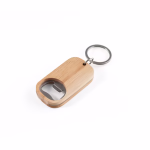 ABRIDOR DE GARRAFAS EM AÇO INOX E BAMBU