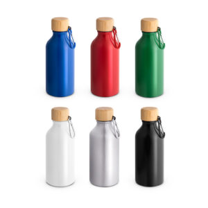 SQUEEZE EM ALUMÍNIO 100% RECICLADO COM COR SÓLIDA BRILHANTE 400 ML