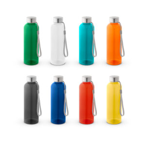 SQUEEZE EM PET 100% RECICLADO E TAMPA EM AÇO INOX 580 ML