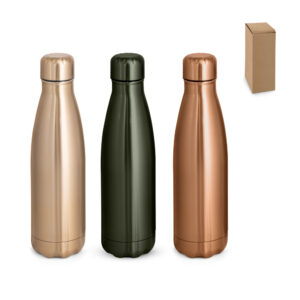 GARRAFA EM AÇO INOX COM ACABAMENTO MATE METÁLICO 510 ML