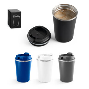 COPO TÉRMICO DE VIAGEM EM AÇO INOX E PP 470 ML