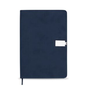 CADERNO EMBORRACHADO COM FECHO METÁLICO