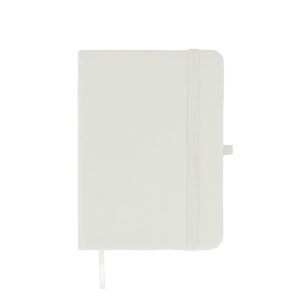 CADERNETA COM CAPA EMBORRACHADA (13,4CM X 18,3CM) - Branco, Silk Screen