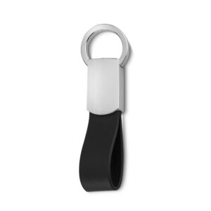 CHAVEIRO METAL COM COURO