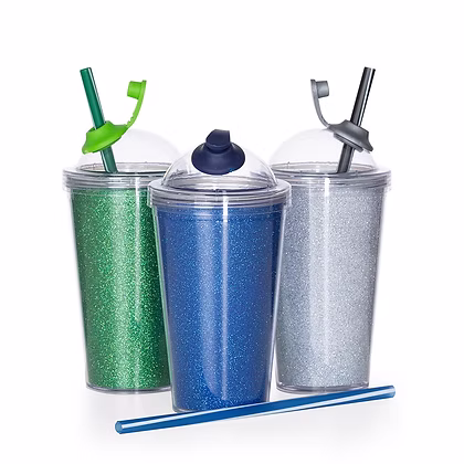 COPO DE ACRÍLICO 550ML COM EVA INTERNO E CANUDO