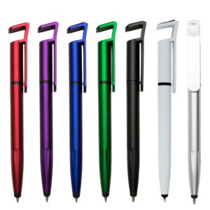 CANETA PLÁSTICA TOUCH COM SUPORTE PARA CELULAR