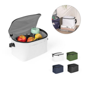 BOLSA TÉRMICA EM POLIÉSTER RECICLADO 600D COM INTERIOR FORRADO EM PEVA 7 L