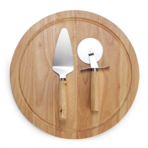KIT PIZZA 3 PEÇAS COM TÁBUA EM MADEIRA