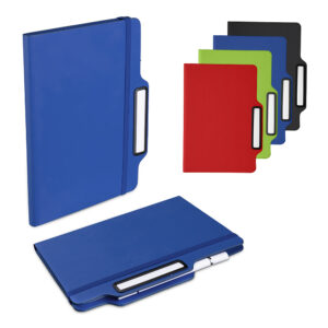 CADERNO A5 CAPA EM PU C/ CANETA