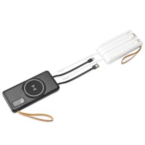 POWER BANK 10.000MAH COM CARREGAMENTO VIA INDUÇÃO OU VIA CABO