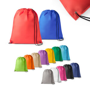 SACOLA TIPO MOCHILA EM NON-WOVEN (80 G/M²) TERMO-SELADO