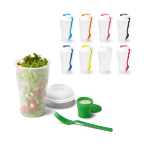 COPO DE SALADA COM GARFO E MOLHEIRA 850ML