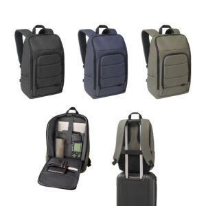 MOCHILA PARA NOTEBOOK (16") EM POLIÉSTER RECICLADO 600D DE ALTA DENSIDADE, COM REVESTIMENTO RESISTENTE À ÁGUA (19 L)