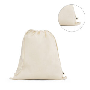 SACOLA TIPO MOCHILA 100% ALGODÃO ORGÂNICO (140 G/M²)