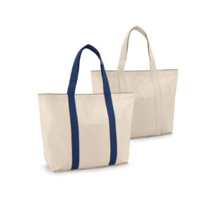 SACOLA 100% ALGODÃO CANVAS (280 G/M²) COM BOLSO FRONTAL, BOLSO INTERIOR E FECHO MAGNÉTICO