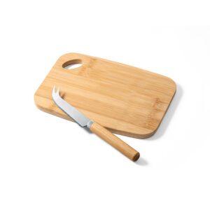 CONJUNTO TÁBUA DE CORTE E FACA DE QUEIJO EM BAMBU