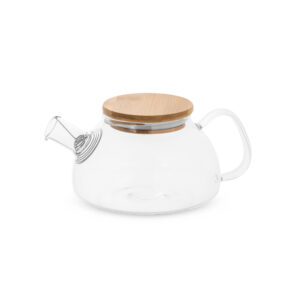 BULE DE VIDRO COM TAMPA EM BAMBU 750ML
