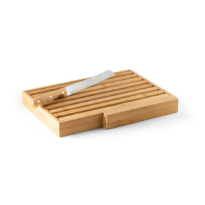 TÁBUA DE PÃO EM BAMBU COM FACA INOX