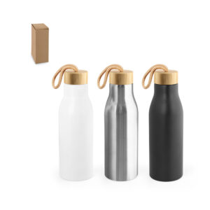 SQUEEZE AÇO INOX TAMPA EM BAMBU 570ML