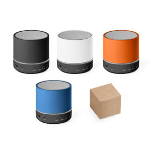 CAIXA DE SOM PORTÁTIL COM MICROFONE E AUTONOMIA DE 4H30 (400 MAH), EM ABS 100% RECICLADO