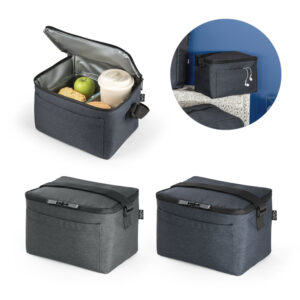 BOLSA TÉRMICA EM POLIÉSTER RECICLADO 600D COM INTERIOR FORRADO EM PEVA 6 L