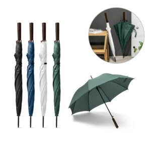 GUARDA-CHUVA EM 100% POLIÉSTER RECICLADO PONGEE 190T COM ABERTURA AUTOMÁTICA