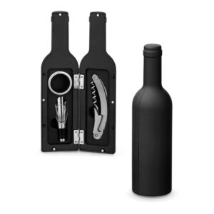 CONJUNTO PARA VINHO COM TRÊS COMPONENTES EM METAL