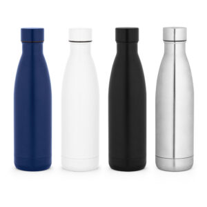 GARRAFA TÉRMICA EM AÇO INOX 90% RECICLADO DE PAREDE DUPLA ISOLADA A VÁCUO, COM ACABAMENTO MATE (810 ML)