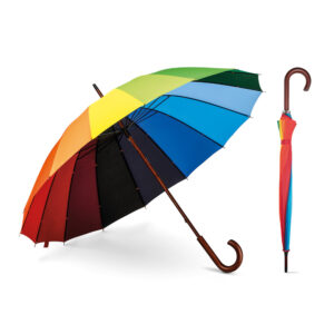 GUARDA-CHUVA ARCO-ÍRIS EM POLIÉSTER PONGEE 190T