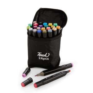 KIT CANETAS MARCADORAS PONTAS DUPLAS 24 CORES