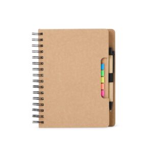 CADERNO COM AUTOADESIVOS E CANETA